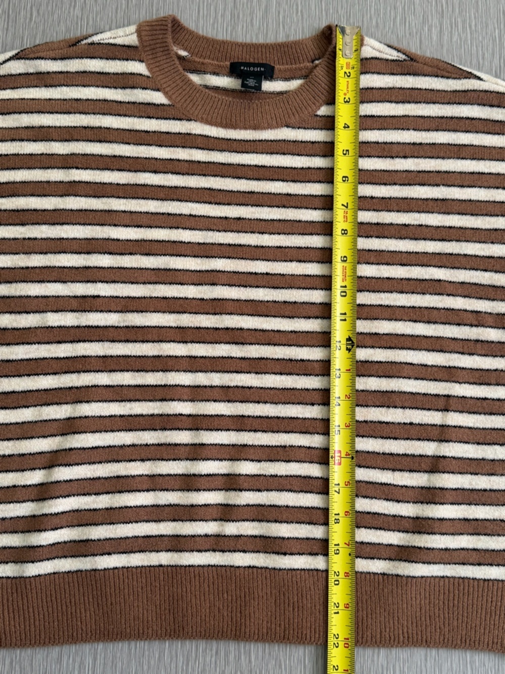 Halogen®Stripe Crewneck Sweater Medium - Picture 5 of 11